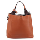 TOD'S Hand Bag Leather 2way Orange Silver Auth 192540V-3