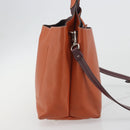 TOD'S Hand Bag Leather 2way Orange Silver Auth 192540V-5