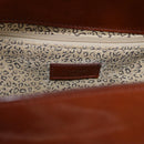 CARTIER PANTHERE Hand Bag Patent Leather Brown Silver Auth 192541-18