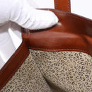 CARTIER PANTHERE Hand Bag Patent Leather Brown Silver Auth 192541-24