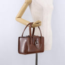 CARTIER PANTHERE Hand Bag Patent Leather Brown Silver Auth 192541-26