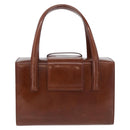 CARTIER PANTHERE Hand Bag Patent Leather Brown Silver Auth 192541-3