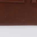 CARTIER PANTHERE Hand Bag Patent Leather Brown Silver Auth 192541-4
