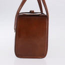 CARTIER PANTHERE Hand Bag Patent Leather Brown Silver Auth 192541-6