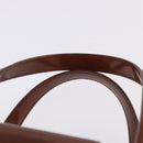 CARTIER PANTHERE Hand Bag Patent Leather Brown Silver Auth 192541-9