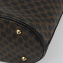 CELINE Macadam Canvas Tote Bag PVC Leather Black Gold Auth 192542A-12