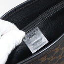 CELINE Macadam Canvas Tote Bag PVC Leather Black Gold Auth 192542A-16