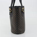 CELINE Macadam Canvas Tote Bag PVC Leather Black Gold Auth 192542A-4