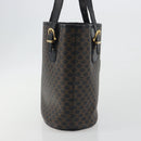 CELINE Macadam Canvas Tote Bag PVC Leather Black Gold Auth 192542A-5