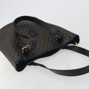 CELINE Macadam Canvas Tote Bag PVC Leather Black Gold Auth 192542A-6