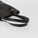 CELINE Macadam Canvas Tote Bag PVC Leather Black Gold Auth 192542A-7