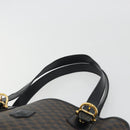 CELINE Macadam Canvas Tote Bag PVC Leather Black Gold Auth 192542A-8