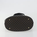 CELINE Macadam Canvas Tote Bag PVC Leather Black Gold Auth 192542A-9