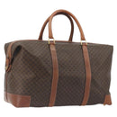 CELINE Macadam Canvas Boston Bag PVC Leather Brown Gold Auth 192543-1