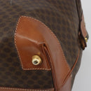 CELINE Macadam Canvas Boston Bag PVC Leather Brown Gold Auth 192543-9