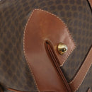 CELINE Macadam Canvas Boston Bag PVC Leather Brown Gold Auth 192543-16