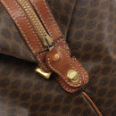 CELINE Macadam Canvas Boston Bag PVC Leather Brown Gold Auth 192543-10