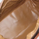 CELINE Macadam Canvas Boston Bag PVC Leather Brown Gold Auth 192543-11