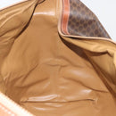 CELINE Macadam Canvas Boston Bag PVC Leather Brown Gold Auth 192543-19