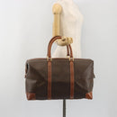 CELINE Macadam Canvas Boston Bag PVC Leather Brown Gold Auth 192543-23