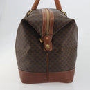 CELINE Macadam Canvas Boston Bag PVC Leather Brown Gold Auth 192543-3