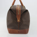 CELINE Macadam Canvas Boston Bag PVC Leather Brown Gold Auth 192543-4