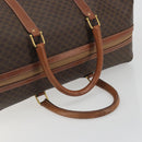 CELINE Macadam Canvas Boston Bag PVC Leather Brown Gold Auth 192543-7