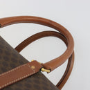 CELINE Macadam Canvas Boston Bag PVC Leather Brown Gold Auth 192543-8