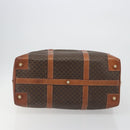 CELINE Macadam Canvas Boston Bag PVC Leather Brown Gold Auth 192543-5