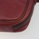 LOEWE Anagram Shoulder Bag Leather Bordeaux Gold Auth 192544-10