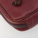 LOEWE Anagram Shoulder Bag Leather Bordeaux Gold Auth 192544-11