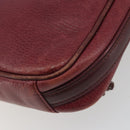 LOEWE Anagram Shoulder Bag Leather Bordeaux Gold Auth 192544-12