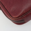 LOEWE Anagram Shoulder Bag Leather Bordeaux Gold Auth 192544-13