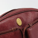 LOEWE Anagram Shoulder Bag Leather Bordeaux Gold Auth 192544-14