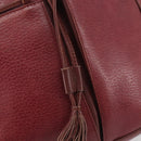 LOEWE Anagram Shoulder Bag Leather Bordeaux Gold Auth 192544-15