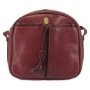 LOEWE Anagram Shoulder Bag Leather Bordeaux Gold Auth 192544-2