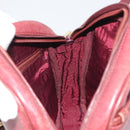 LOEWE Anagram Shoulder Bag Leather Bordeaux Gold Auth 192544-20