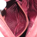 LOEWE Anagram Shoulder Bag Leather Bordeaux Gold Auth 192544-23