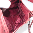 LOEWE Anagram Shoulder Bag Leather Bordeaux Gold Auth 192544-24