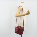 LOEWE Anagram Shoulder Bag Leather Bordeaux Gold Auth 192544-25