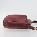 LOEWE Anagram Shoulder Bag Leather Bordeaux Gold Auth 192544-4