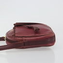 LOEWE Anagram Shoulder Bag Leather Bordeaux Gold Auth 192544-5
