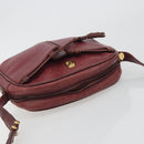 LOEWE Anagram Shoulder Bag Leather Bordeaux Gold Auth 192544-6