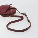 LOEWE Anagram Shoulder Bag Leather Bordeaux Gold Auth 192544-7