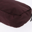 PRADA Pouch Nylon Bordeaux Silver Auth 192546A-16