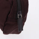 PRADA Pouch Nylon Bordeaux Silver Auth 192546A-8