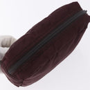 PRADA Pouch Nylon Bordeaux Silver Auth 192546A-5