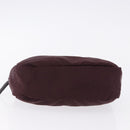 PRADA Pouch Nylon Bordeaux Silver Auth 192546A-6