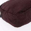 PRADA Pouch Nylon Bordeaux Silver Auth 192546A-7