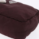 PRADA Pouch Nylon Bordeaux Silver Auth 192546A-14